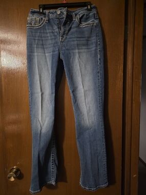 Vigoss Medium Blue Bootcut Jeans with Faded Whiskering